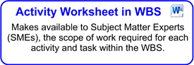 Activity Worksheet In WBS Form