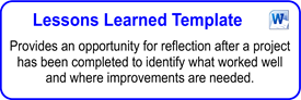 Lessons Learned Template - lessons learned document