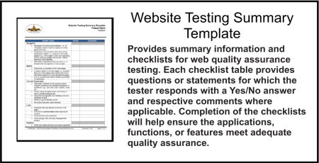 Website Testing Summary Template